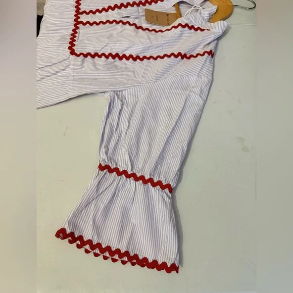 utcoco Summer Beach Boho Striped Flutter 3/4 Sleeve A Line Flowy Long Dress. - Picture 11 of 15